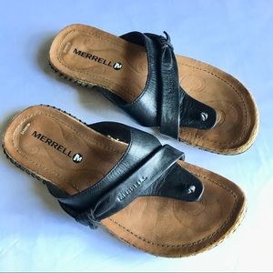 Merrell black leather sandal